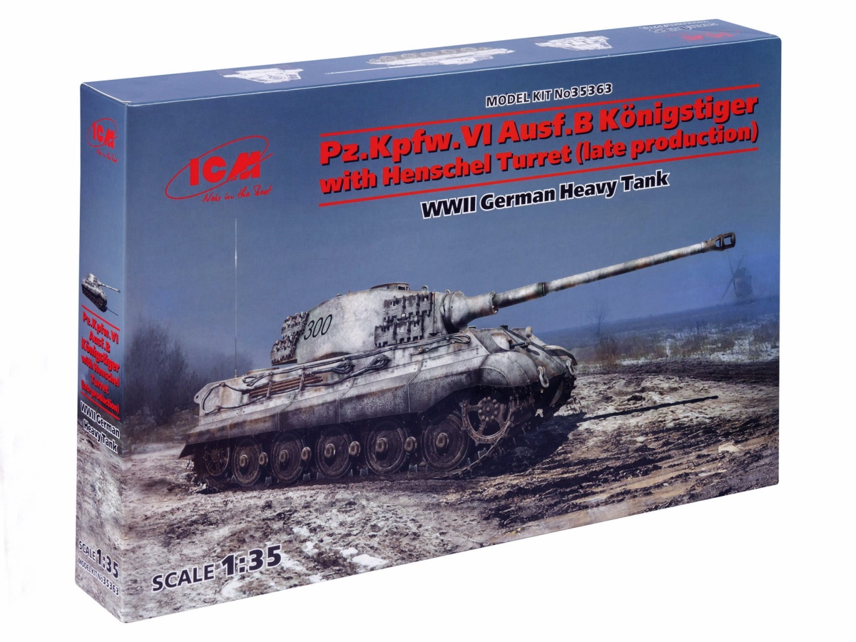 Zdjęcie dodatkowe produktu Pz.Kpfw.VI Ausf.B King Tiger with Henschel Turret (late production) 1:35 ICM 35363