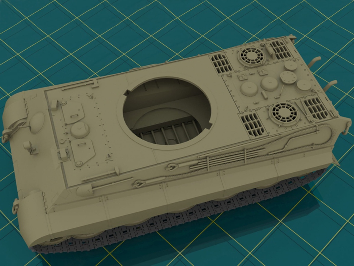Zdjęcie dodatkowe produktu Pz.Kpfw.VI Ausf.B King Tiger with Henschel Turret (late production) 1:35 ICM 35363