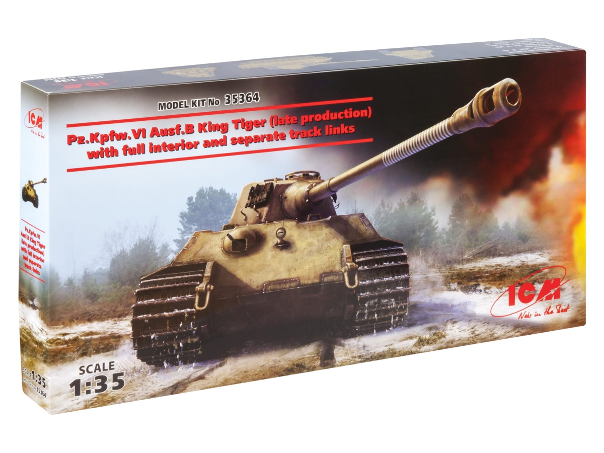 Zdjęcie dodatkowe produktu Pz.Kpfw.VI Ausf.B King Tiger (late production) with full interior 1:35 ICM 35364