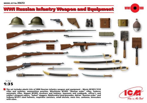 WWI Russian Infantry Weapon and Equipment 1:35 ICM 35672