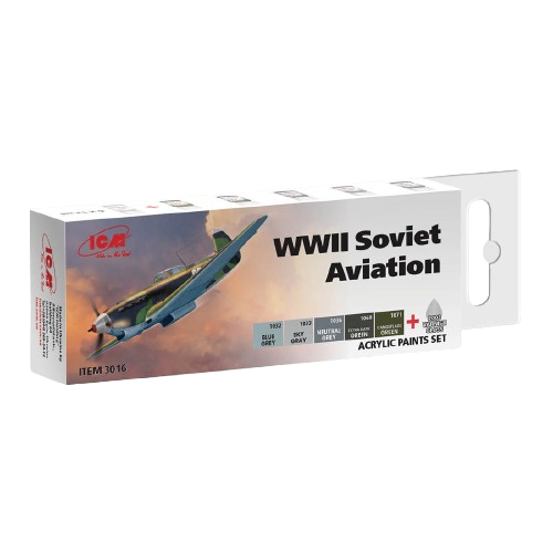 Acrylic paint set for WWII Soviet aviation ICM 3016