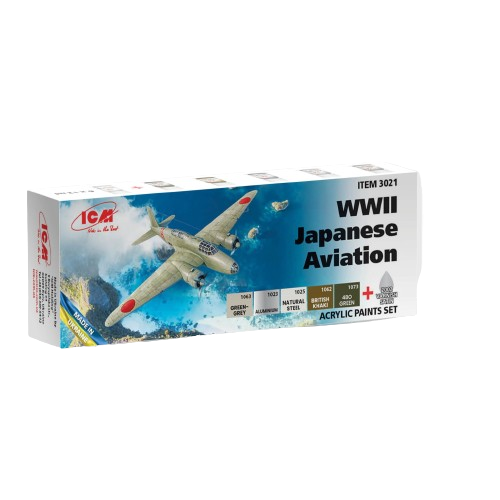 Acrylic Paint Set for WWII Japanese Aviation ICM 3021