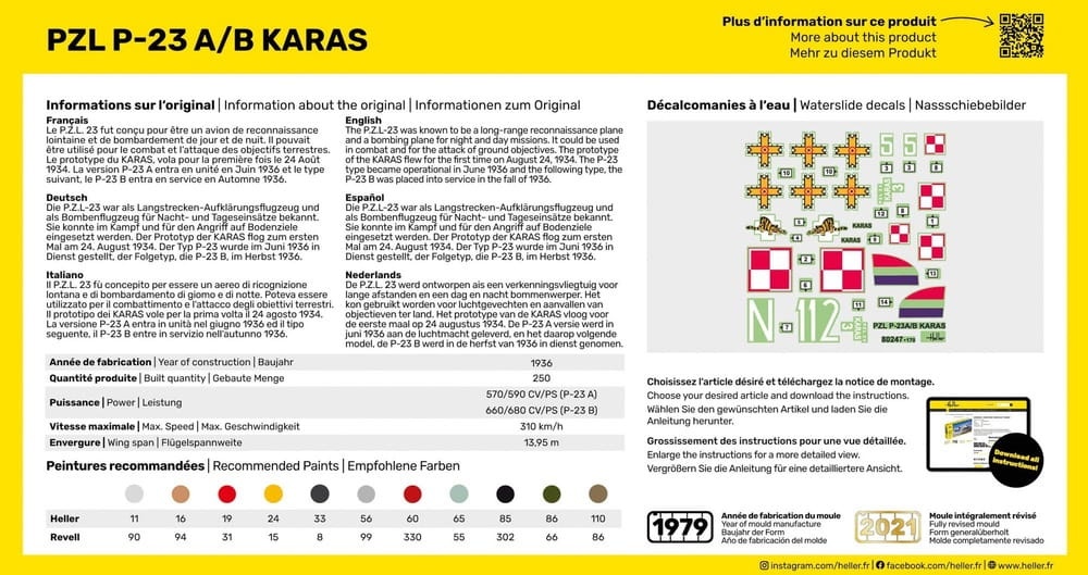 Zdjęcie dodatkowe produktu PZL 23 Karas STARTER KIT 1:72 Heller 56247
