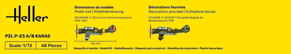 Zdjęcie dodatkowe produktu PZL 23 Karas STARTER KIT 1:72 Heller 56247