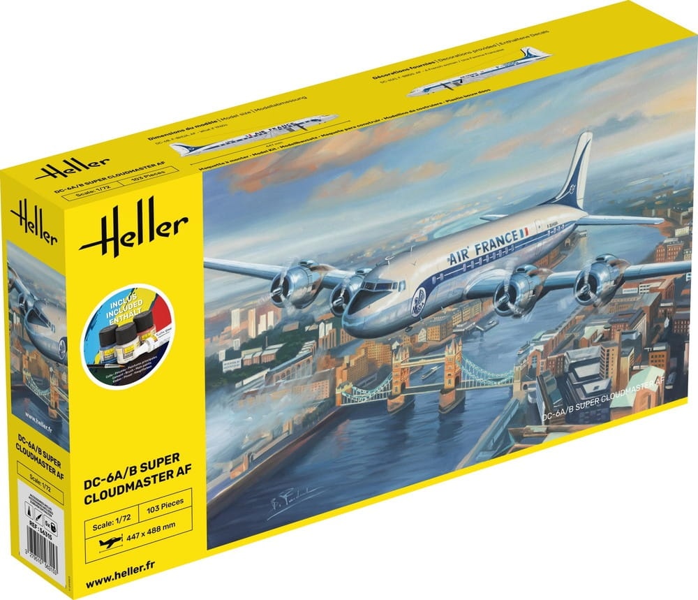 Zdjęcie główne produktu DC6 Super Cloudmaster AF STARTER KIT 1:72 Heller 56315