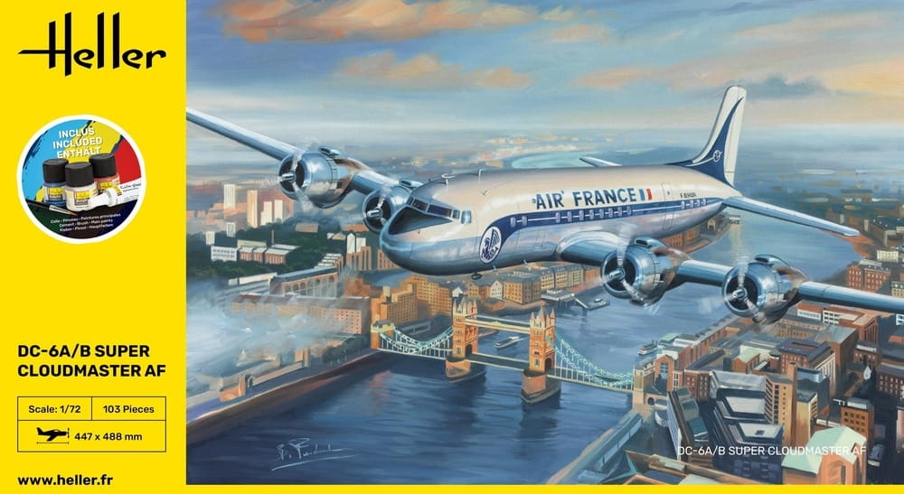 Zdjęcie dodatkowe produktu DC6 Super Cloudmaster AF STARTER KIT 1:72 Heller 56315