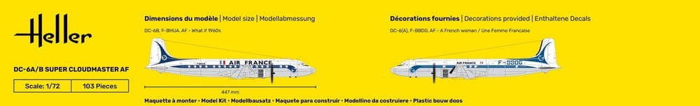 Zdjęcie dodatkowe produktu DC6 Super Cloudmaster AF STARTER KIT 1:72 Heller 56315