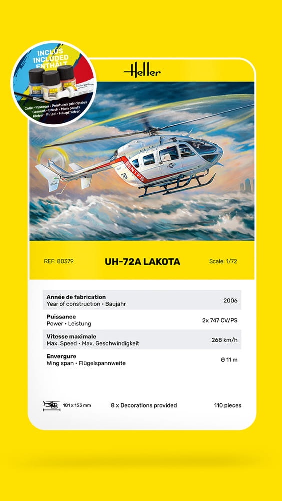 Zdjęcie dodatkowe produktu UH-72A Lakota STARTER KIT 1:72 Heller 56379