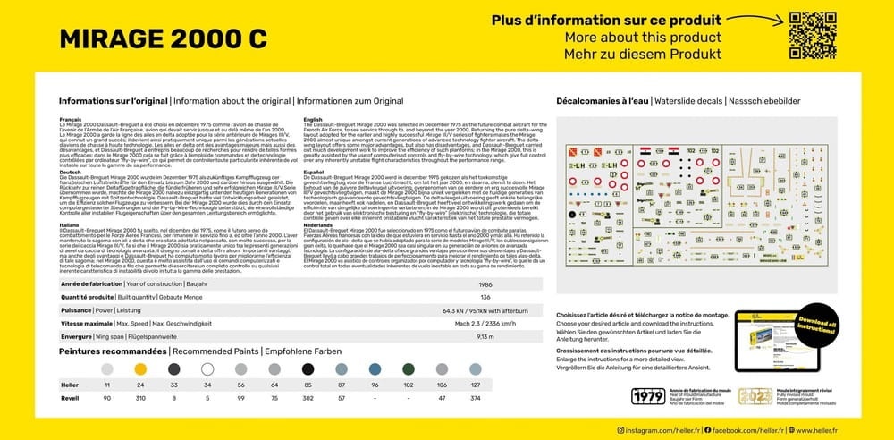 Zdjęcie dodatkowe produktu Mirage 2000 C 1:72 Heller 80303