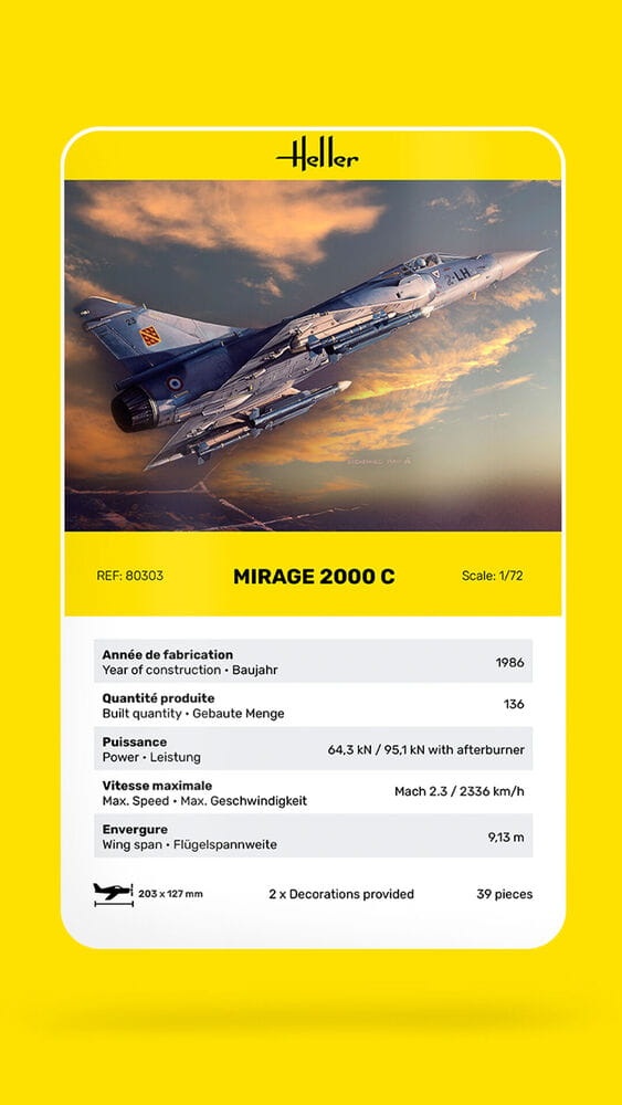 Zdjęcie dodatkowe produktu Mirage 2000 C 1:72 Heller 80303