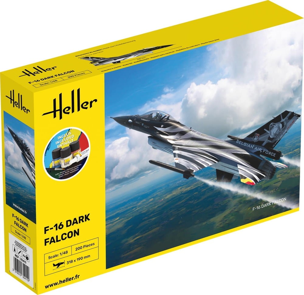 Zdjęcie główne produktu F-16 Dark Falcon STARTER KIT 1:48 Heller 35411