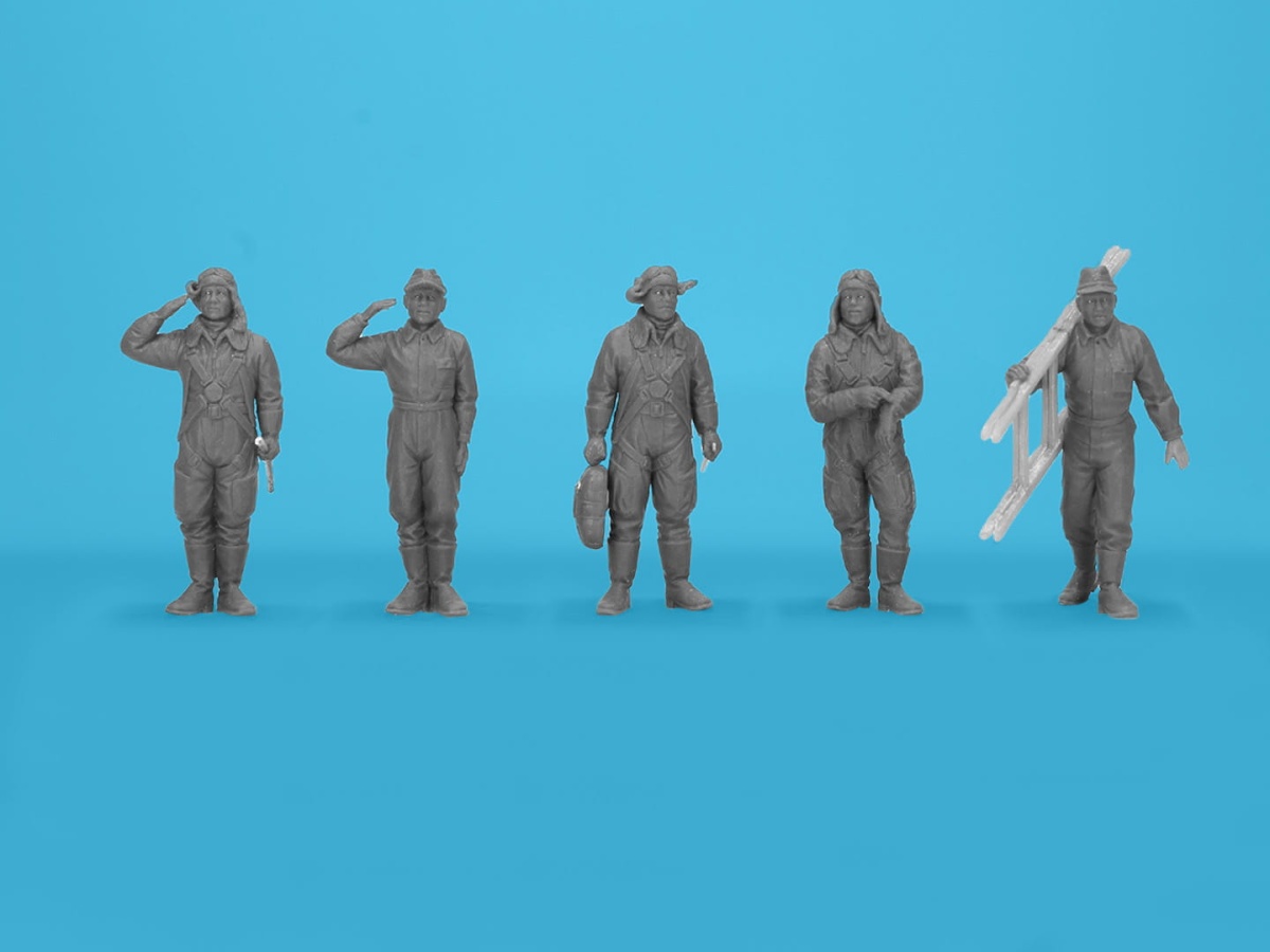Zdjęcie dodatkowe produktu Japanese pilots and Ground Personnel WWII (5 figurek) 1:48 ICM 48053
