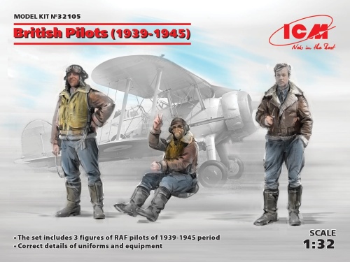 British Pilots (1939-1945) (3 figures) 1:32 ICM 32105