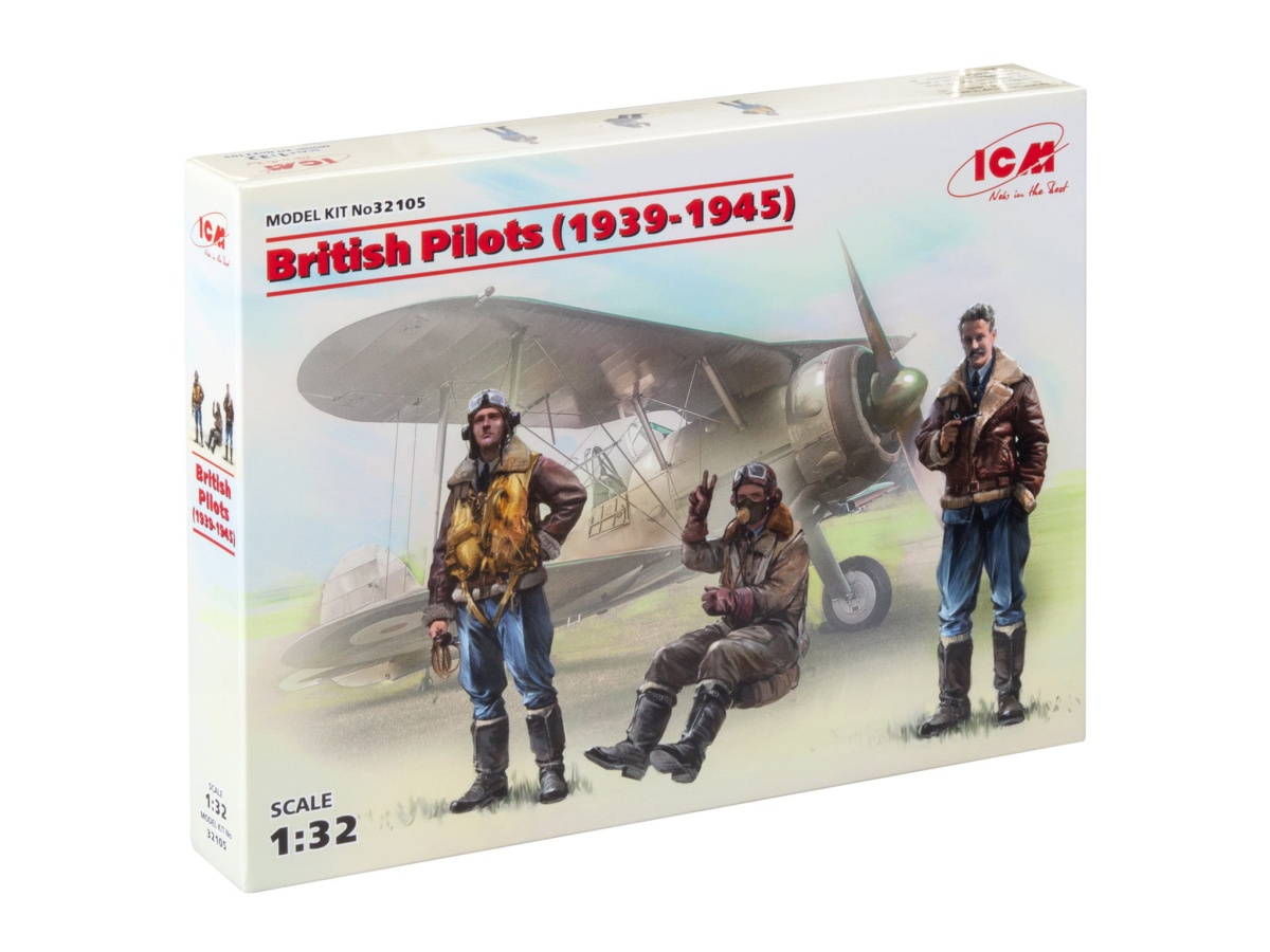 Zdjęcie dodatkowe produktu British Pilots (1939-1945) (3 figurki) 1:32 ICM 32105