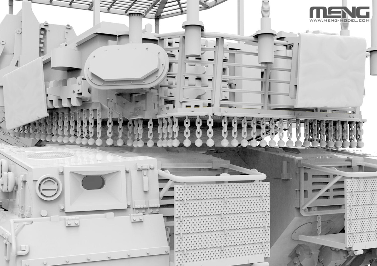 Zdjęcie dodatkowe produktu Merkava Mk.4M With Roof-Mounted Slat Armor (Israel Main Battle Tank) 1:35 Meng TS056