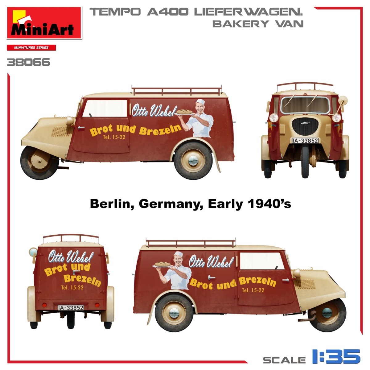 Zdjęcie dodatkowe produktu Tempo A400 Lieferwagen. Bakery Van 1:35 MiniArt 38066