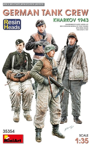 German Tank Crew. Kharkov 1943. resin heads 1:35 MiniArt 35354
