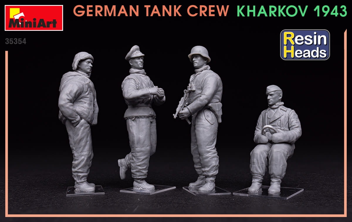 Zdjęcie dodatkowe produktu German Tank Crew. Kharkov 1943. Resin Heads 1:35 MiniArt 35354