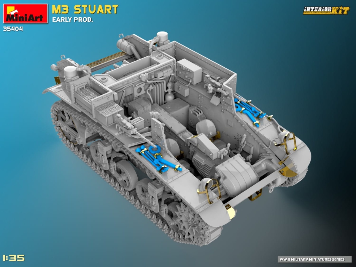 Zdjęcie dodatkowe produktu M3 Stuart Early Prod. Interior Kit 1:35 MiniArt 35404