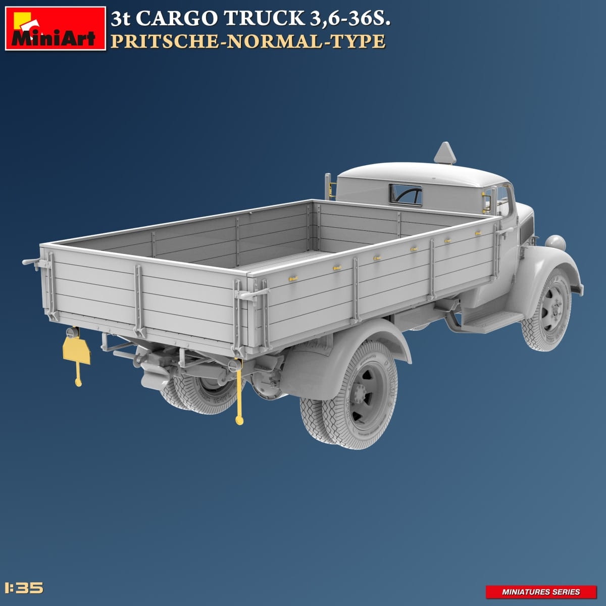 Zdjęcie dodatkowe produktu 3t Cargo Truck 3,6-36s. Pritsche-normal-type 1:35 MiniArt 38079
