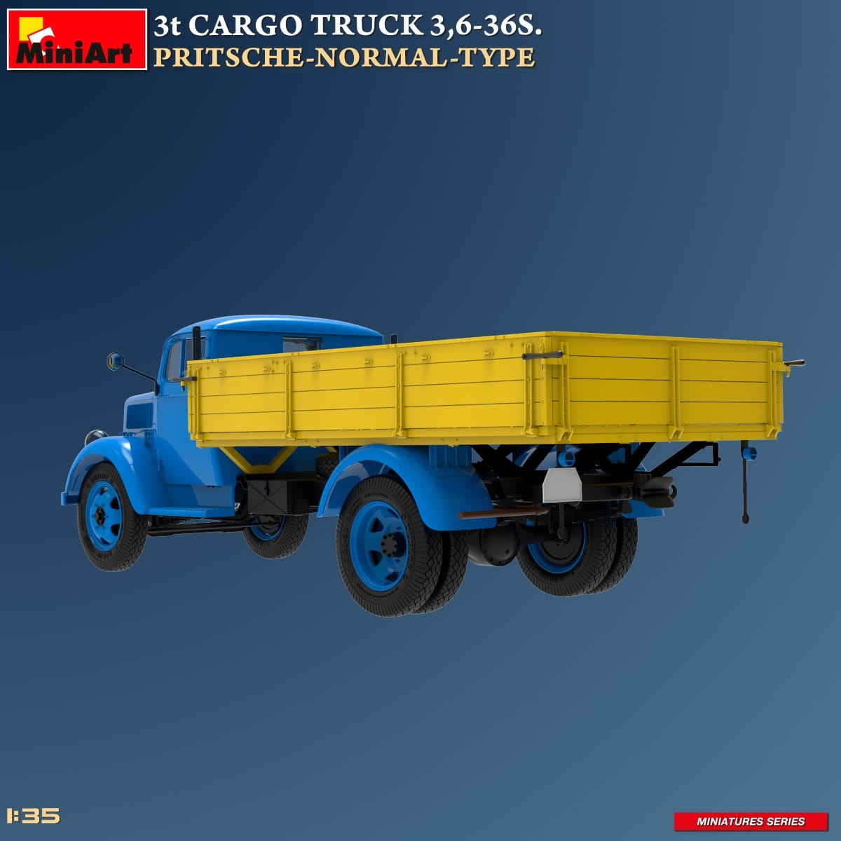 Zdjęcie dodatkowe produktu 3t Cargo Truck 3,6-36s. Pritsche-normal-type 1:35 MiniArt 38079