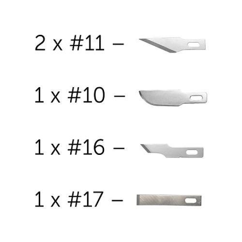 Modelcraft knife blade set type #1 (5pcs) Modelcraft Shesto PKN1705