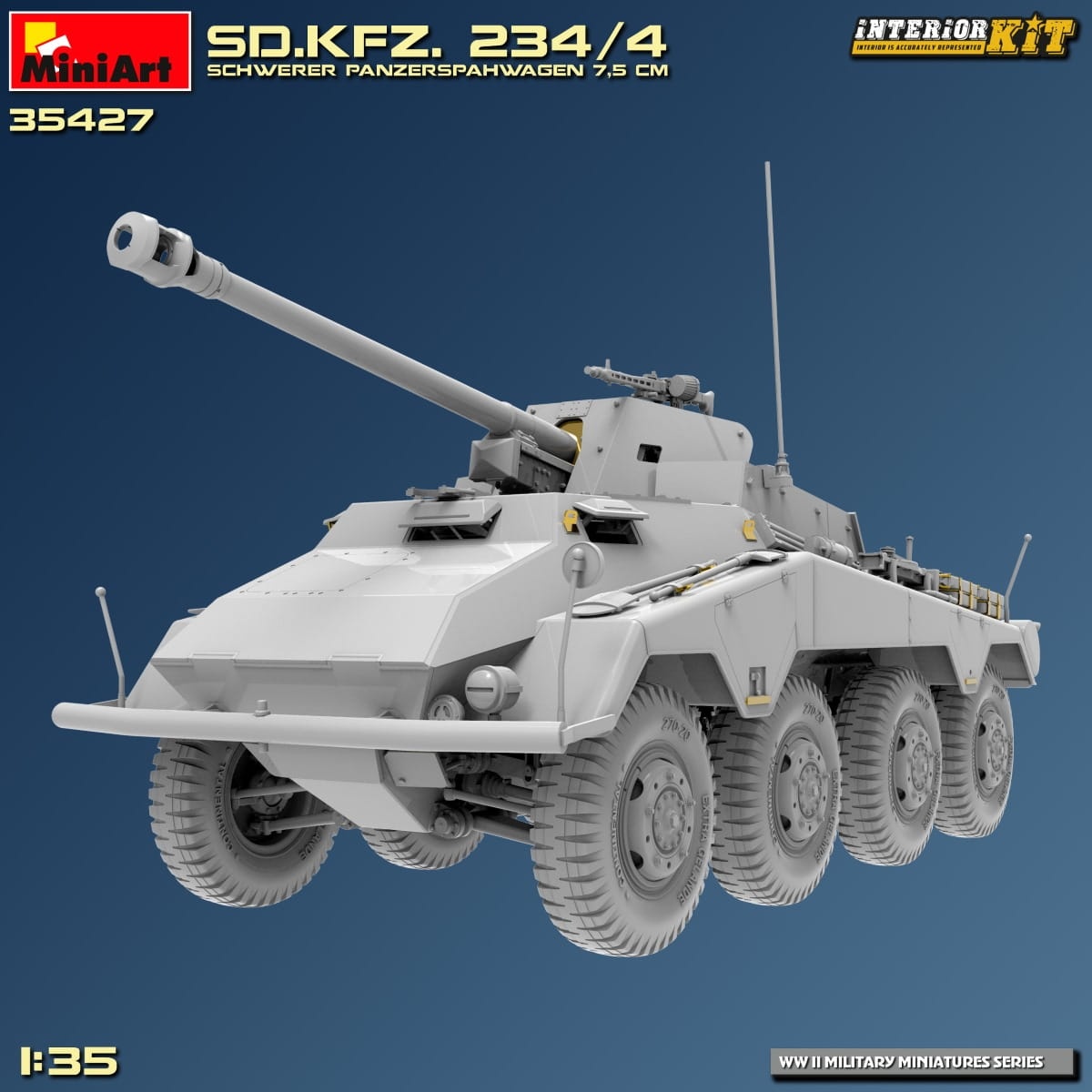 Zdjęcie dodatkowe produktu Sd.kfz. 234/4 Schwerer Panzerspahwagen 7,5 Cm. Interior Kit 1:35 MiniArt 35427
