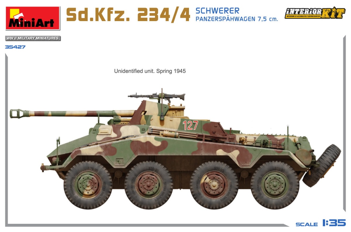 Zdjęcie dodatkowe produktu Sd.kfz. 234/4 Schwerer Panzerspahwagen 7,5 Cm. Interior Kit 1:35 MiniArt 35427