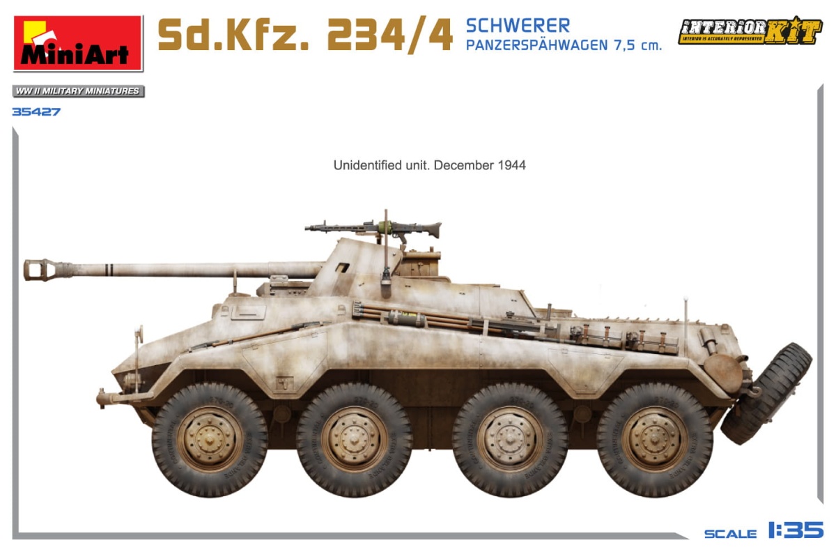 Zdjęcie dodatkowe produktu Sd.kfz. 234/4 Schwerer Panzerspahwagen 7,5 Cm. Interior Kit 1:35 MiniArt 35427