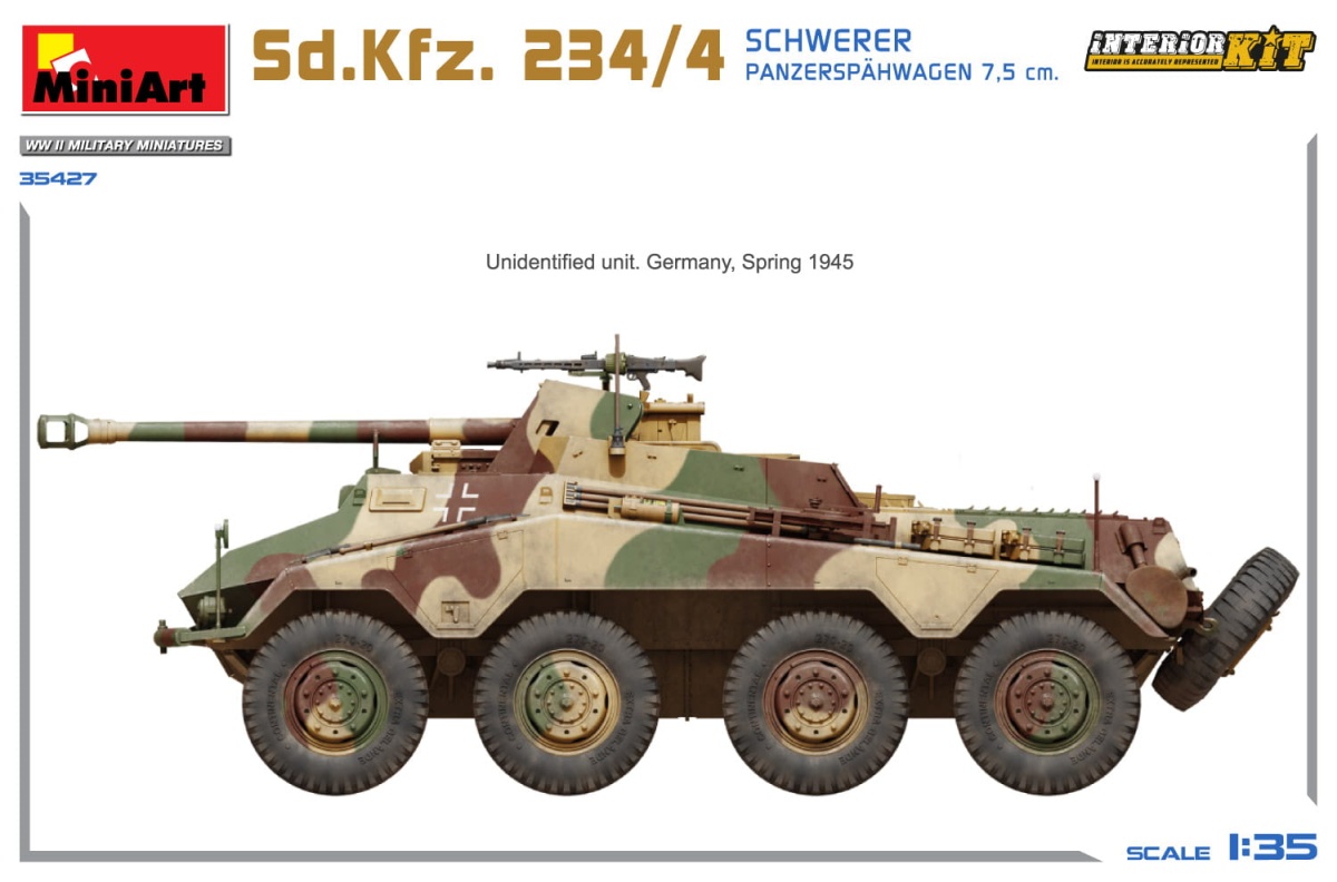Zdjęcie dodatkowe produktu Sd.kfz. 234/4 Schwerer Panzerspahwagen 7,5 Cm. Interior Kit 1:35 MiniArt 35427