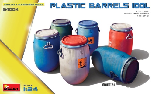 Plastic Barrels 100l 1:24 MiniArt 24004