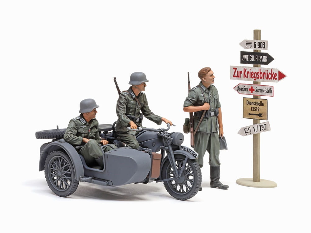 Zdjęcie dodatkowe produktu KS600 Motorcycle and Sidecar 1:35 Tamiya 35384
