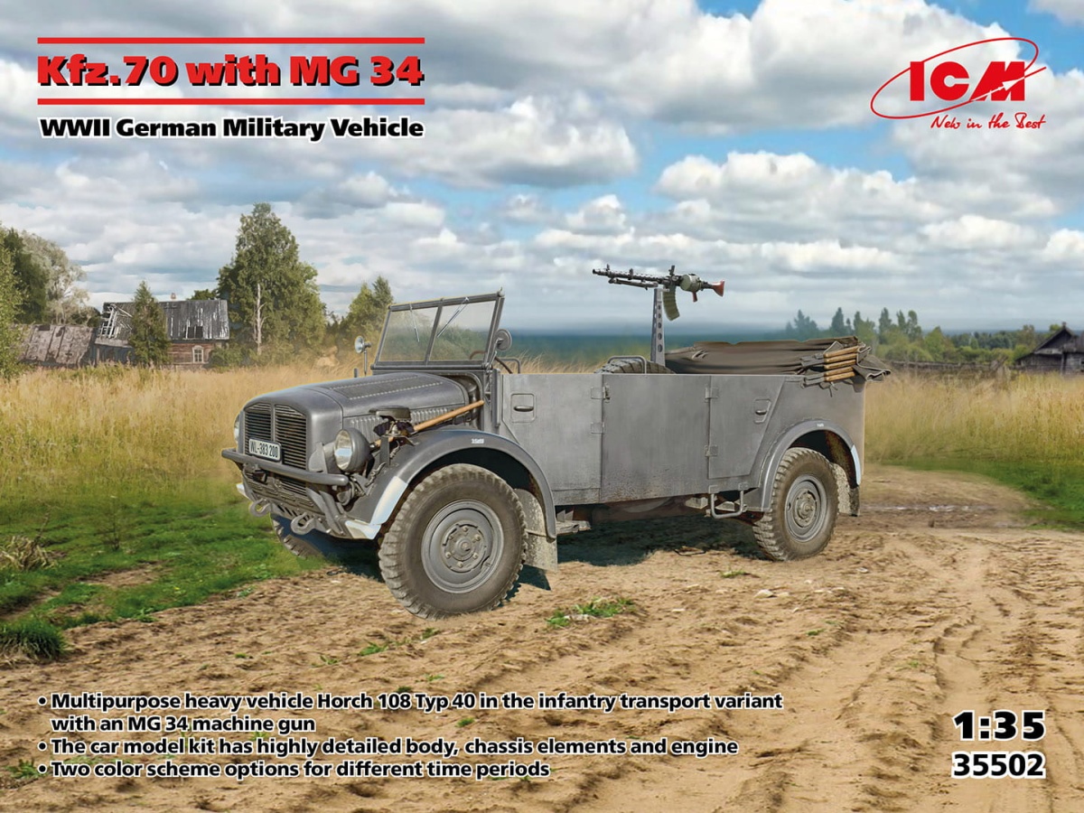 Zdjęcie główne produktu Kfz.70 with MG 34 1:35 ICM 35502