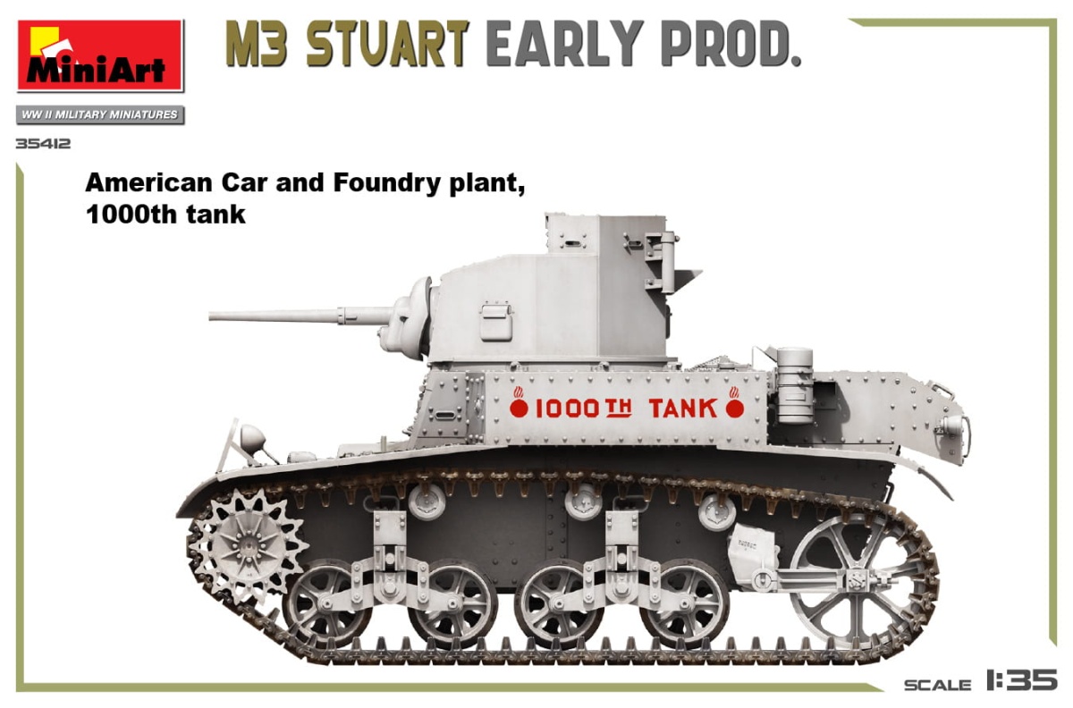 Zdjęcie dodatkowe produktu M3 Stuart Early Prod. 1:35 MiniArt 35412