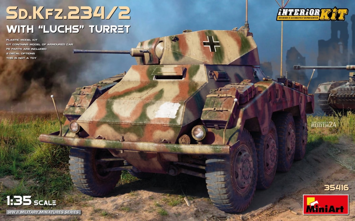 Zdjęcie główne produktu Sd.kfz.234/2 With luchs Turret. Interior Kit 1:35 MiniArt 35416