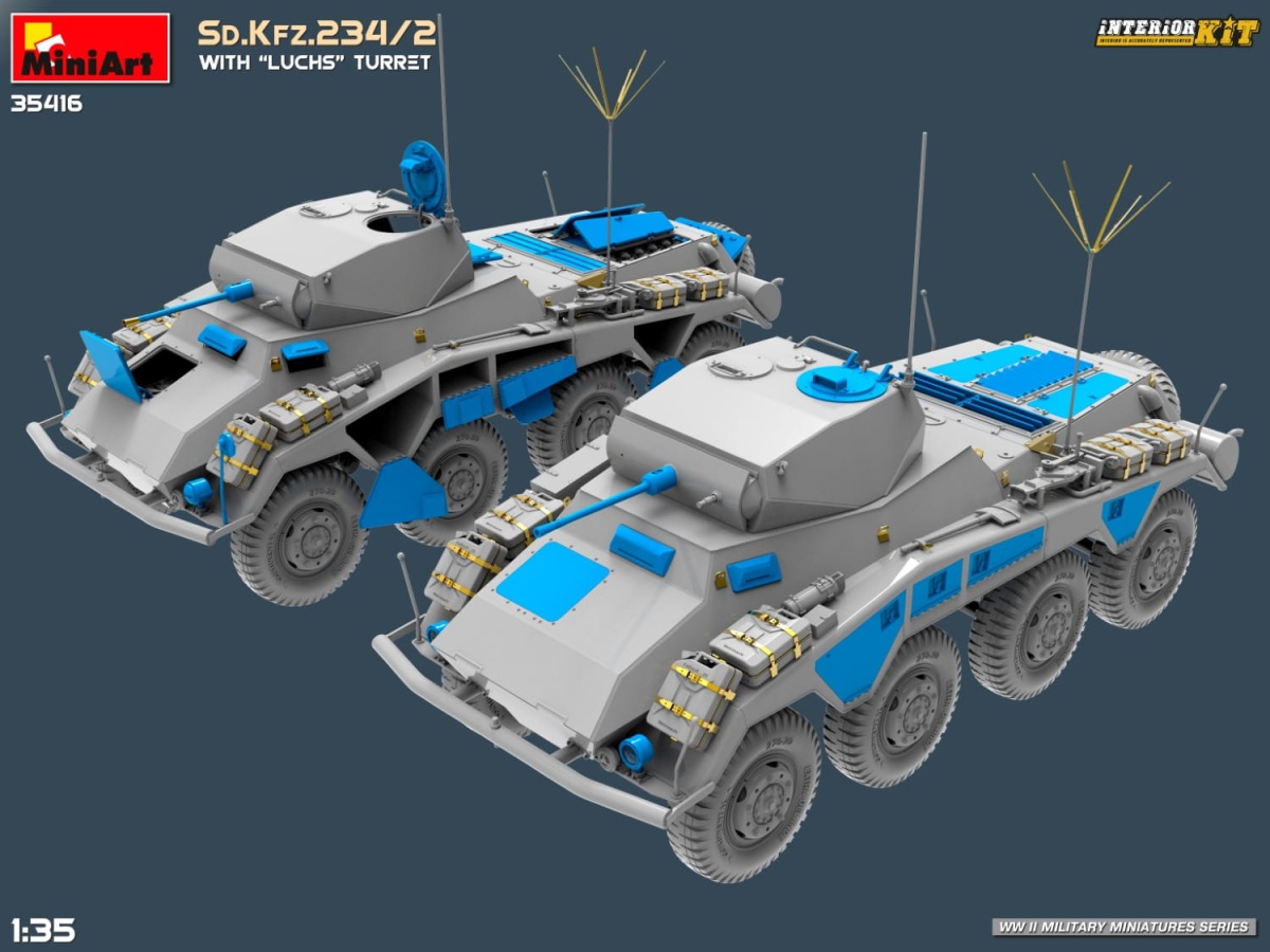 Zdjęcie dodatkowe produktu Sd.kfz.234/2 With luchs Turret. Interior Kit 1:35 MiniArt 35416