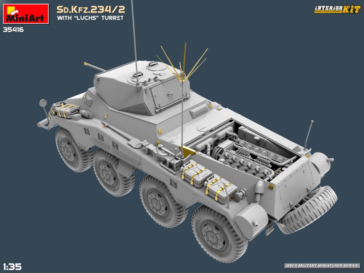 Zdjęcie dodatkowe produktu Sd.kfz.234/2 With luchs Turret. Interior Kit 1:35 MiniArt 35416