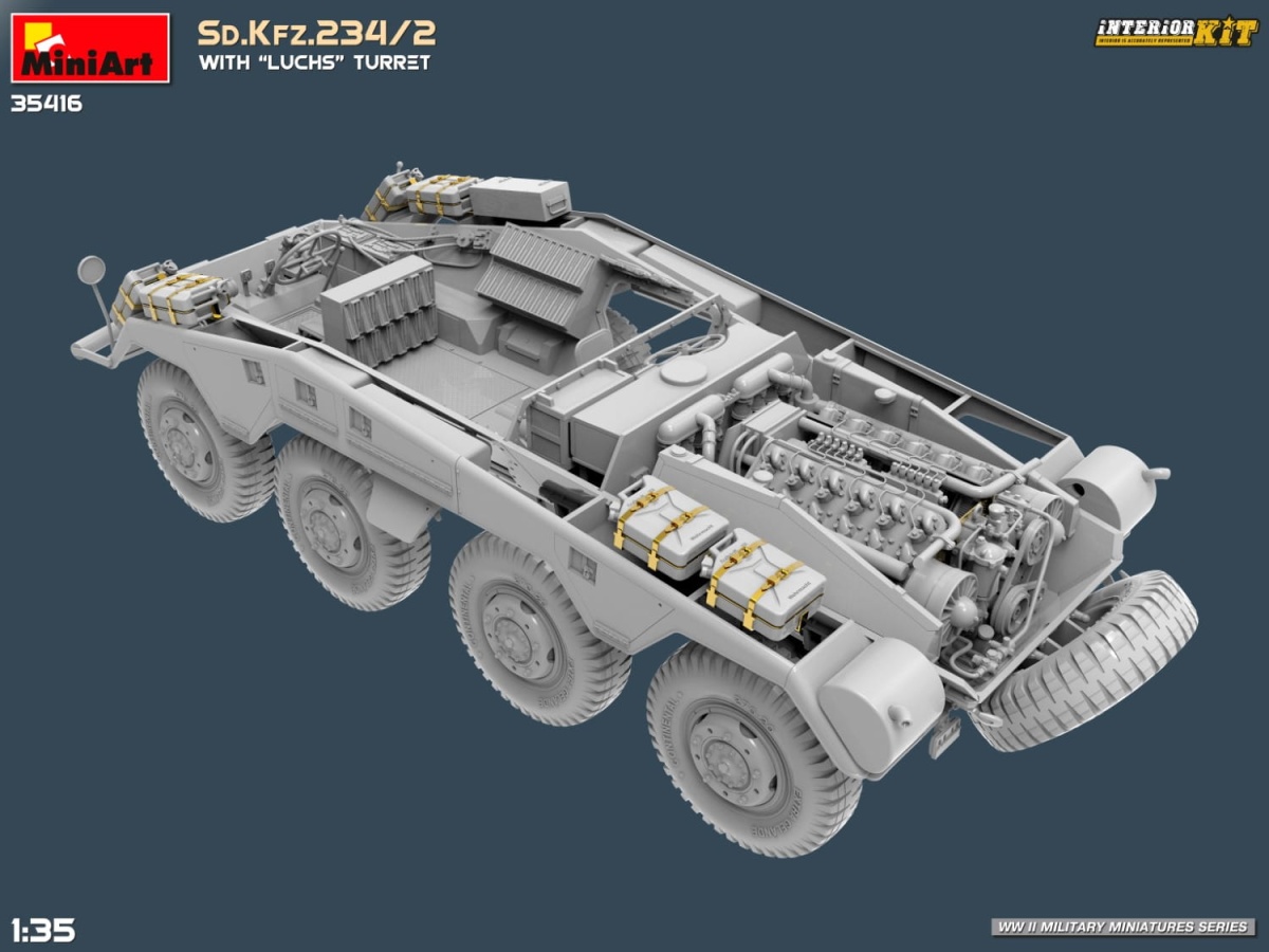 Zdjęcie dodatkowe produktu Sd.kfz.234/2 With luchs Turret. Interior Kit 1:35 MiniArt 35416