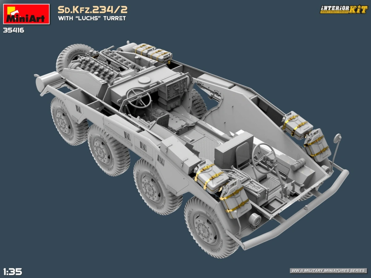 Zdjęcie dodatkowe produktu Sd.kfz.234/2 With luchs Turret. Interior Kit 1:35 MiniArt 35416