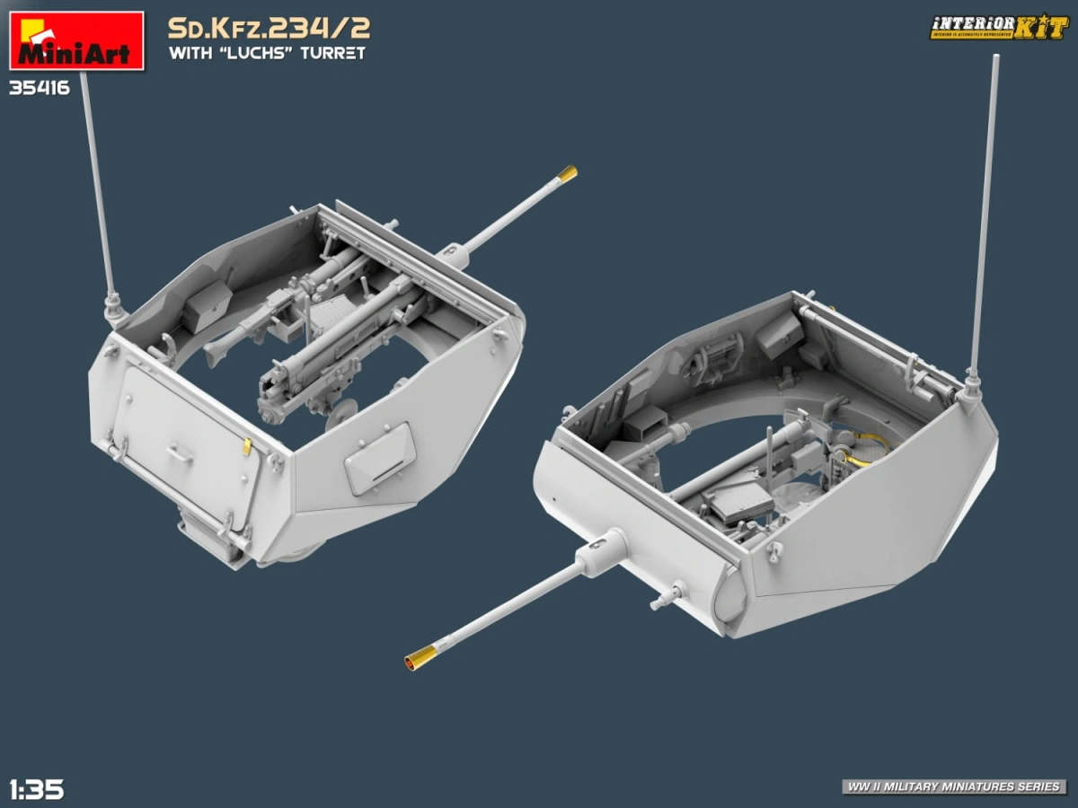 Zdjęcie dodatkowe produktu Sd.kfz.234/2 With luchs Turret. Interior Kit 1:35 MiniArt 35416