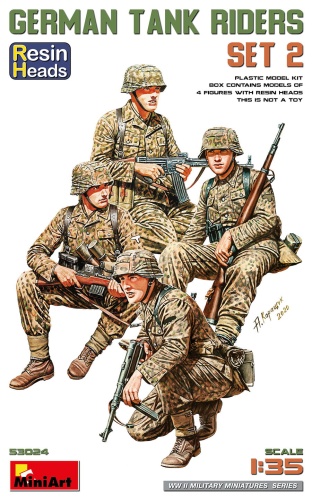 German Tank Riders Set 2. Resin Heads 1:35 MiniArt 53024