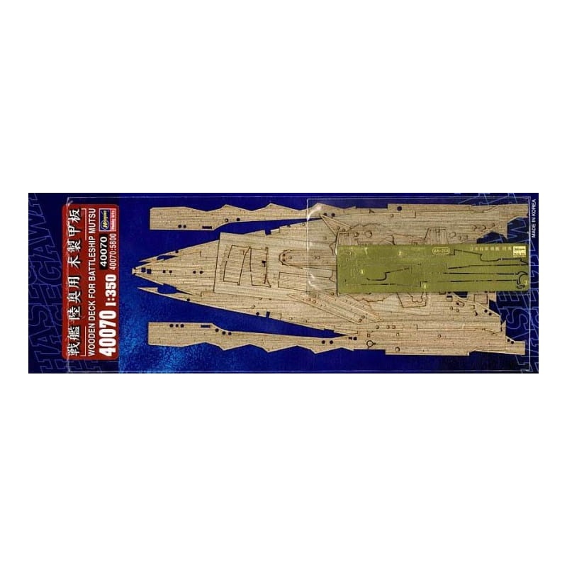 Zdjęcie główne produktu Wooden Deck for IJN Battleship Mutsu 1:350 Hasegawa 40070