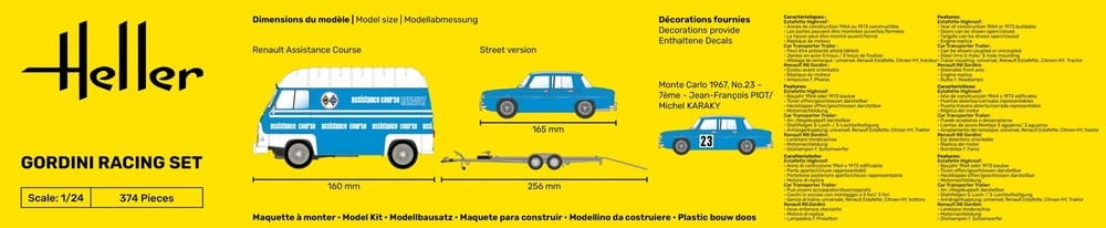 Zdjęcie dodatkowe produktu Gordini Racing Set STARTER KIT 1:24 Heller 52328