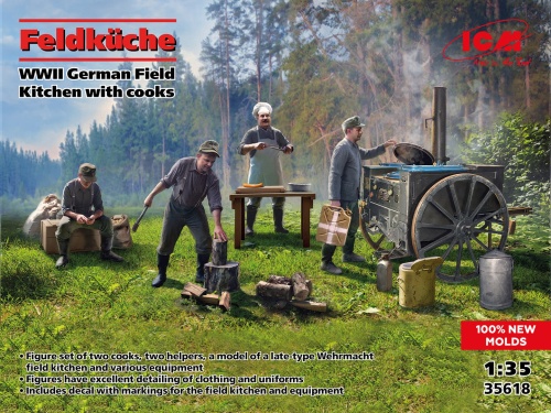 Feldkuche (WWII German Field Kitchen with Cooks) 1:35 ICM 35618