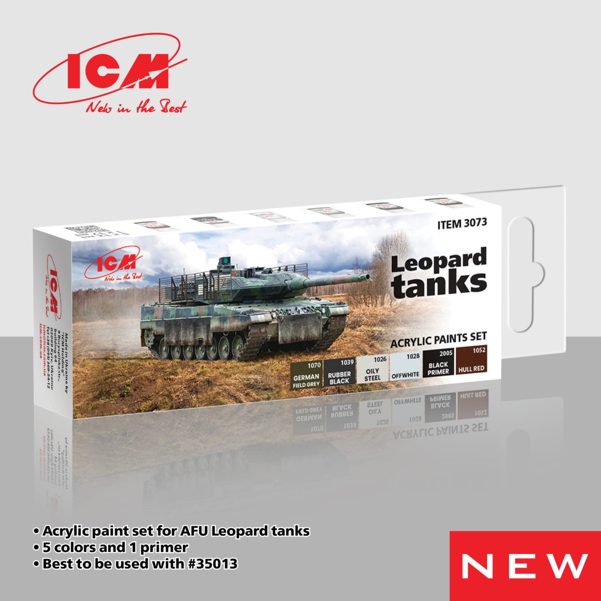 Zdjęcie dodatkowe produktu Acrylic paints set for AFU Leopard tanks ICM 3073