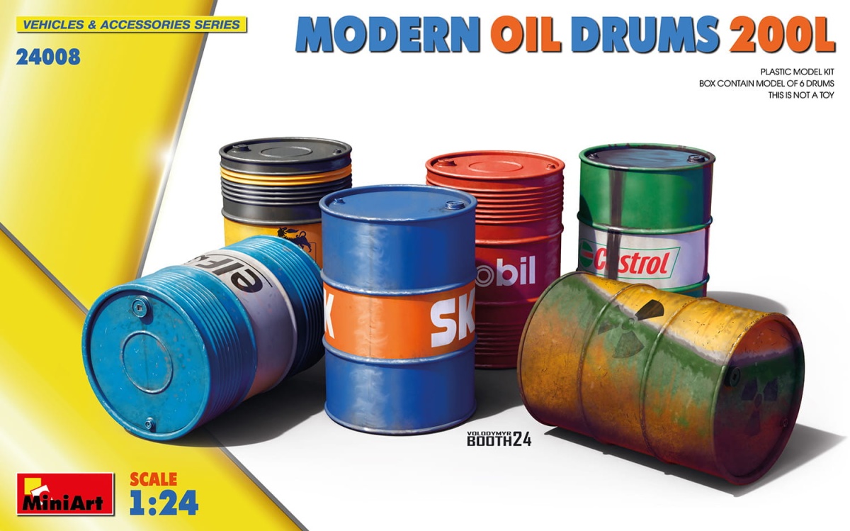 Zdjęcie główne produktu Modern Oil Drums 200l 1:24 MiniArt 24008
