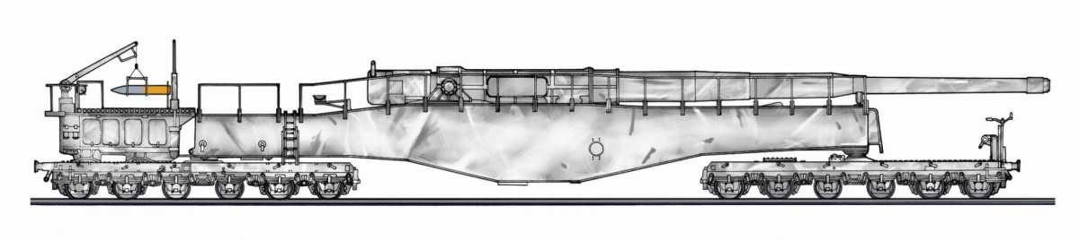 Zdjęcie dodatkowe produktu German Railway Gun K5 (E) Leopold 1:72 Hasegawa 30070