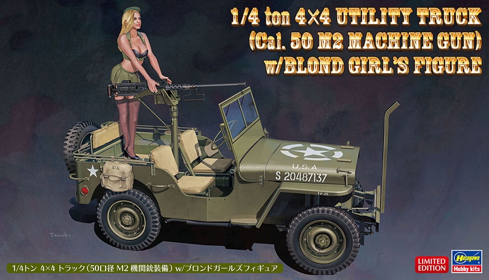 Zdjęcie główne produktu 1/4 ton 4x4 Utility Truck (Cal. 50 M2 Machine Gun) 1:24 Hasegawa SP483