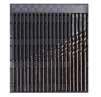 Zdjęcie główne produktu Wiertła modelarskie 0.3mm - 1.6mm (20szt) Fine Art 523
