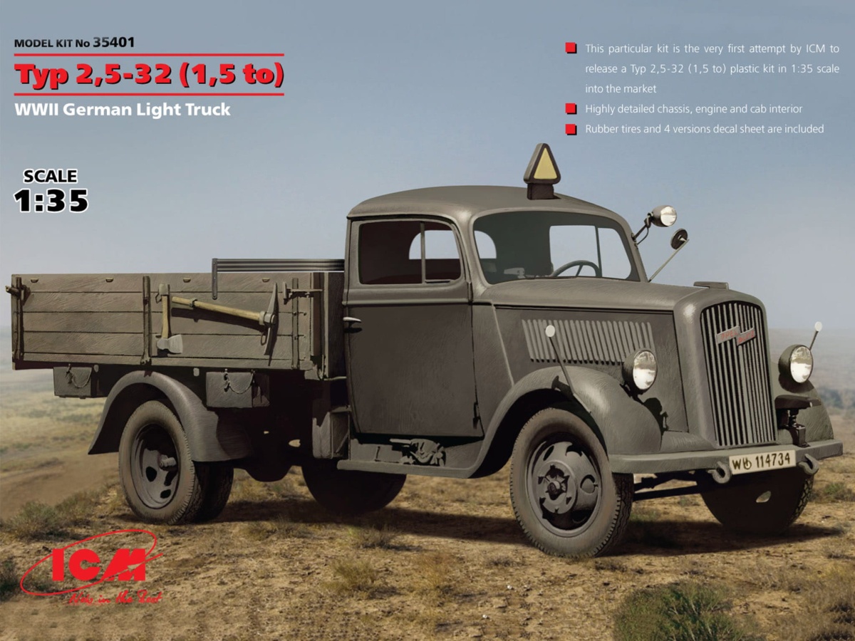 Zdjęcie główne produktu Typ 2,5-32 (1,5 t) 1:35 ICM 35401